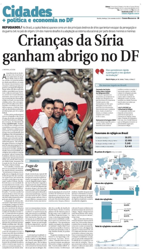 Crian&ccedil;as refugiadas Correio Braziliense 13 09 2015