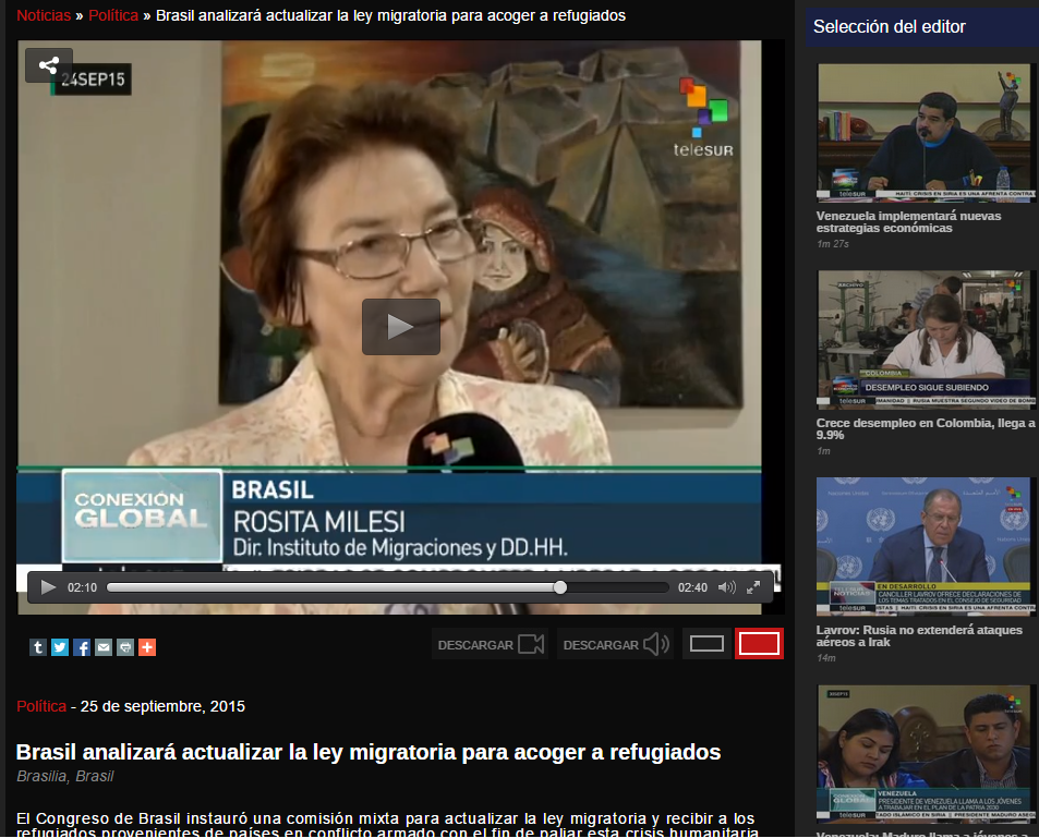 IMDH NA MÍDIA: Brasil vai discutir a actualização da lei de imigração para acolher refugiados